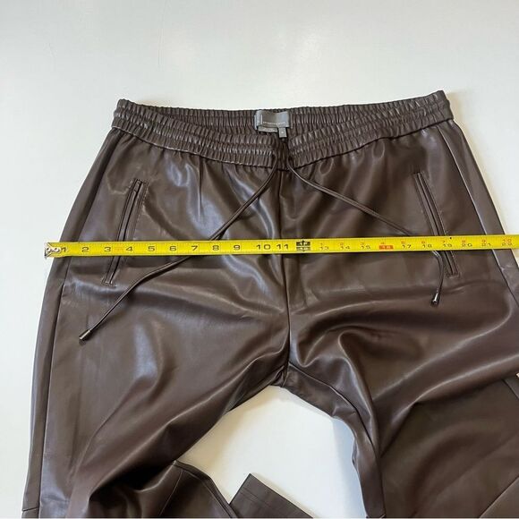 Anthropologie Faux Leather Brown Drawstring Pant XL - Picture 6 of 11